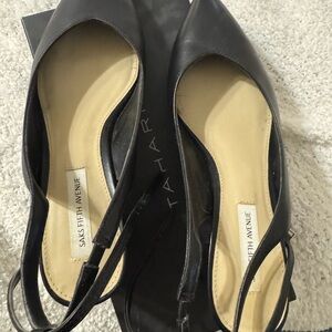 Saks Fifth Avenue Black Slingback Flats